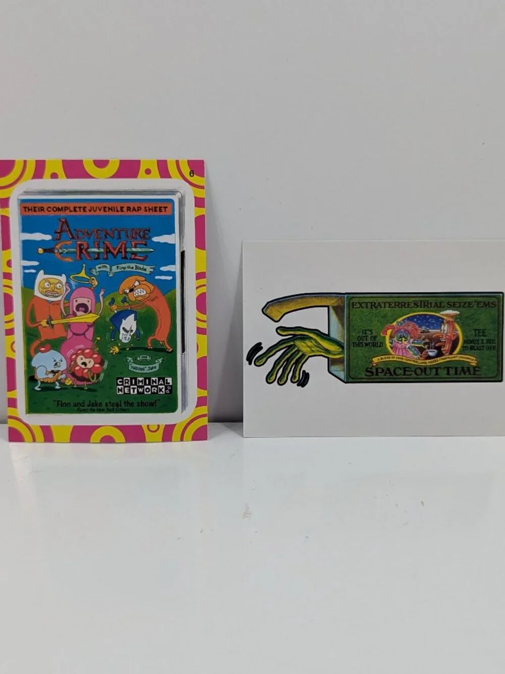 Wacky packages Adventure Time card & Wacky Pal Sticker